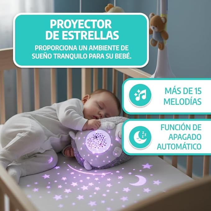 Nubierizo Peluche con sonido relajante y Proyector Quitamiedos