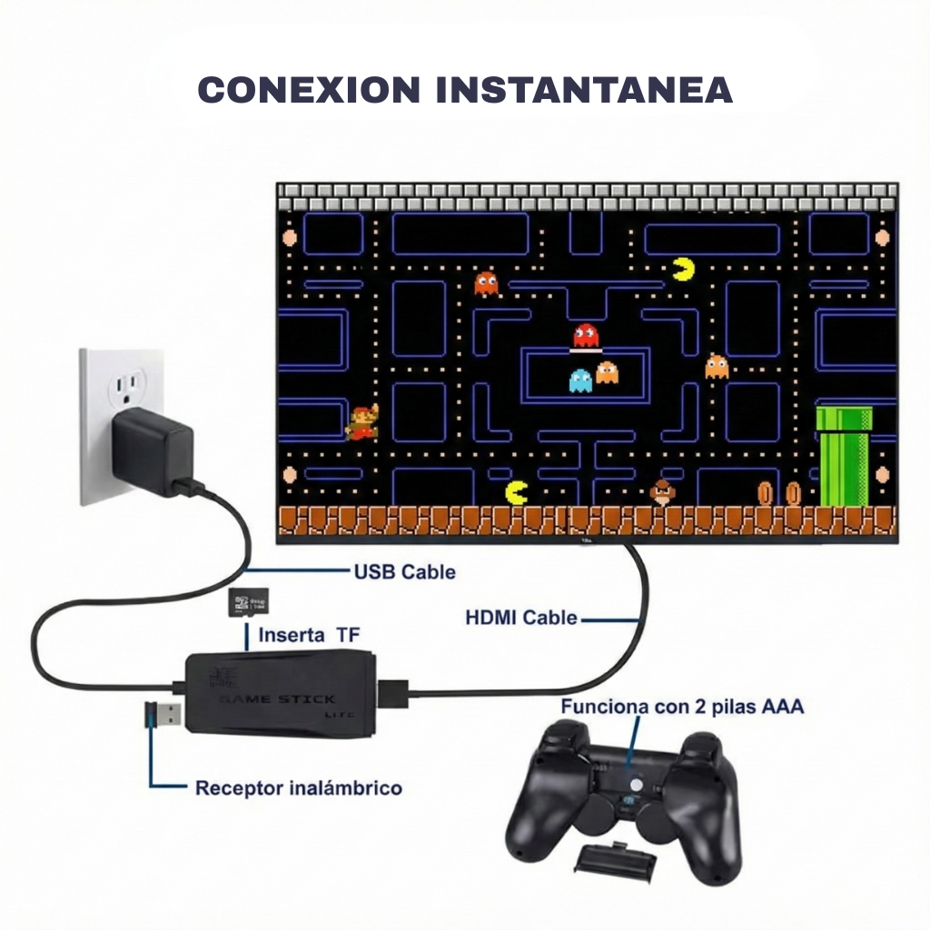 Consola Retro Arcade 4K+ 2 🎮MANDOS INALÁMBRICOS + 10.000 JUEGOS🎁