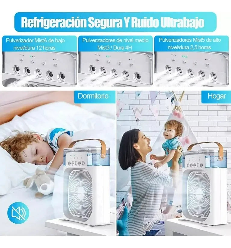 NebulaCool...  RGB VENTILADOR AIRE FRIO CON NEBULIZADOR Y LUCES RGB