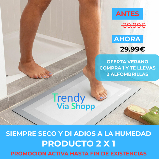 Alfombrilla de Baño Superabsorbente y Autosecante.