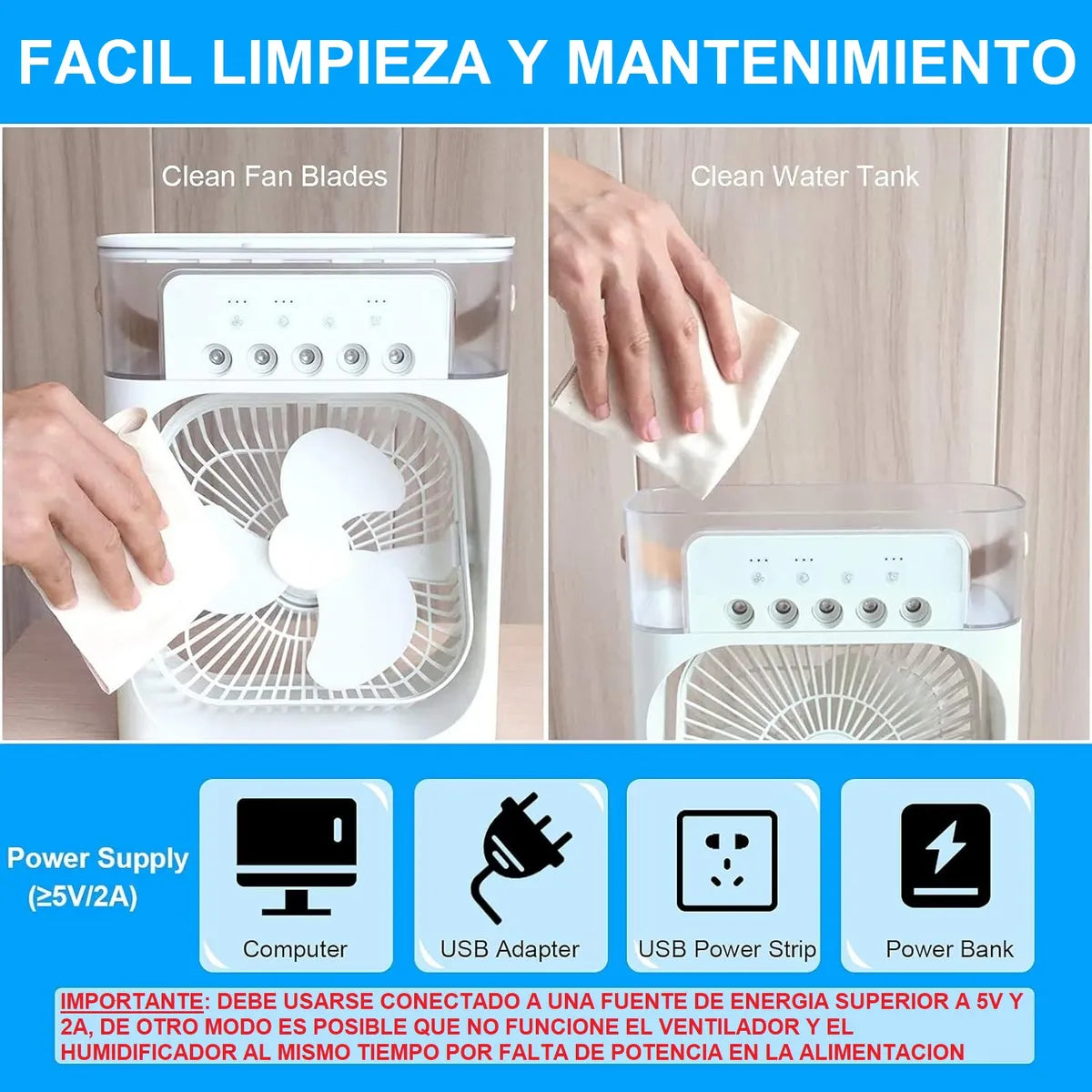 NebulaCool...  RGB VENTILADOR AIRE FRIO CON NEBULIZADOR Y LUCES RGB