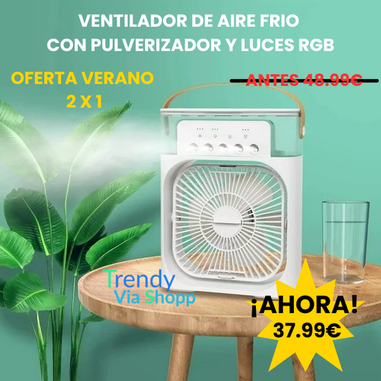 NebulaCool...  RGB VENTILADOR AIRE FRIO CON NEBULIZADOR Y LUCES RGB