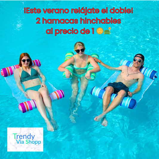 GO FLOTA HAMACA HINCHABLE PARA PISCINA Y PLAYA 2X1