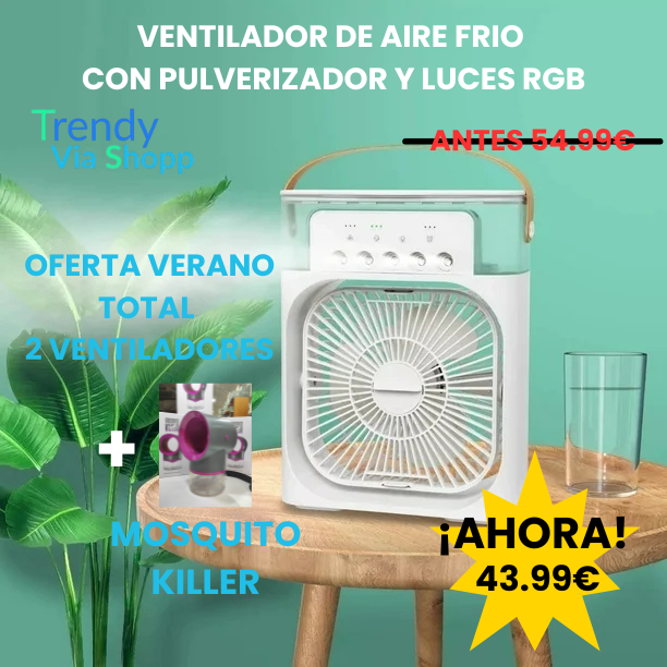 NebulaCool...  RGB VENTILADOR AIRE FRIO CON NEBULIZADOR Y LUCES RGB