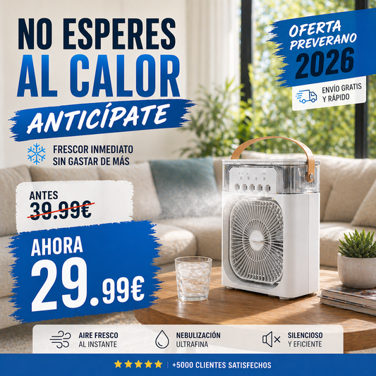 ❄️HYDROCOOL™ – Aire frío portátil con nebulizador