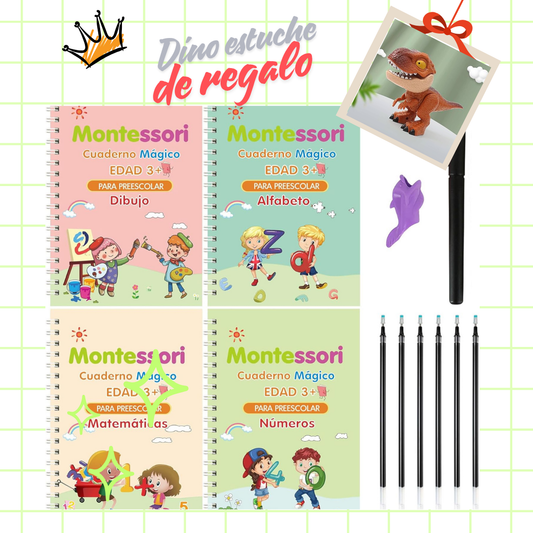 ✨ ¡Cuadernillos Mágicos + Estuche Dinosaurio de Regalo!