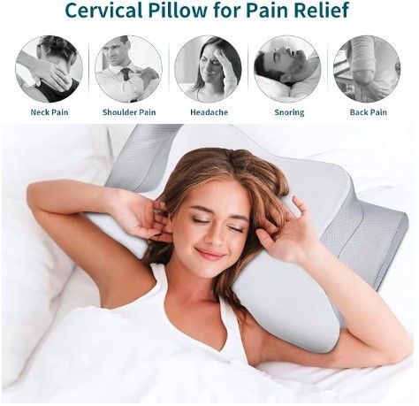 Almohada cervical mariposa gris: imagen ilustrativa del proveedor