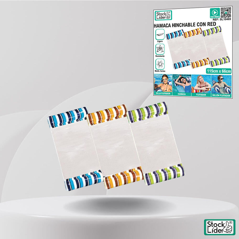 GO FLOTA HAMACA HINCHABLE PARA PISCINA Y PLAYA 2X1